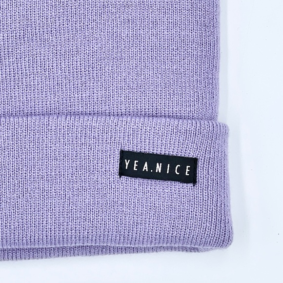 NEW Yea.Nice Acrylic Knit Purple Beanie Hat Adult OSFM - Picture 3 of 5